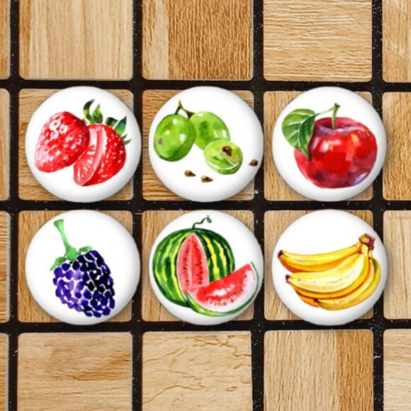 Fruit Fridge Magnets Set Of 6 Metal Magnets For Home Office Kitchen School - Picture 1 of 6